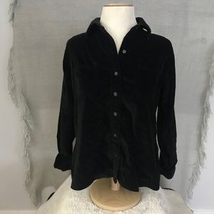 Eddie Bauer Velvet Long Sleeved Button Up Shirt